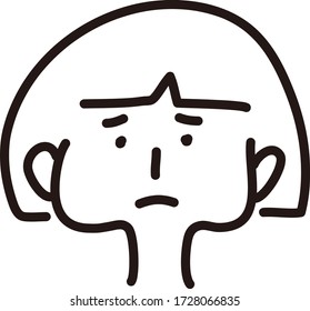 Un icono de la cara linda.Ilustración vectorial con estilo dibujado a mano. 