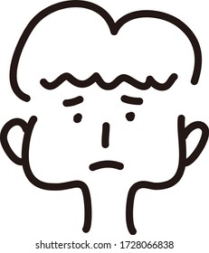 Un icono de la cara linda.Ilustración vectorial con estilo dibujado a mano. 