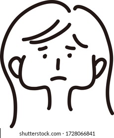 Ein niedliches Gesicht Icon.Vector Illustration mit handgezeichnetem Stil. 