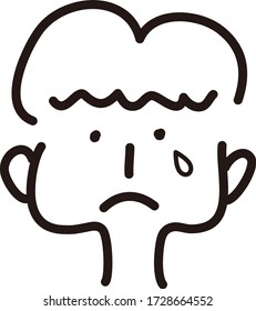 Un icono de la cara linda.Ilustración vectorial con estilo dibujado a mano. 