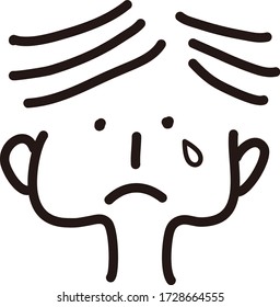 A cute face icon.Vector illustration with hand-drawn style. 