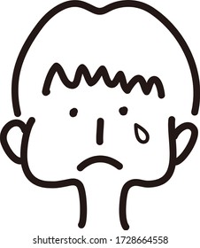 Un icono de la cara linda.Ilustración vectorial con estilo dibujado a mano. 