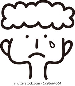 Un icono de la cara linda.Ilustración vectorial con estilo dibujado a mano. 