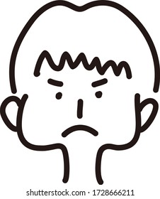 Ein niedliches Gesicht Icon.Vector Illustration mit handgezeichnetem Stil. 