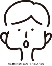 Un icono de la cara linda.Ilustración vectorial con estilo dibujado a mano. 