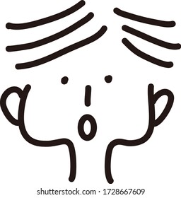 A cute face icon.Vector illustration with hand-drawn style. 