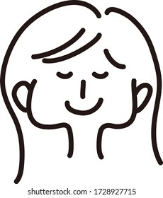 A cute face icon.Vector illustration with hand-drawn style. 