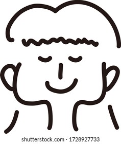 A cute face icon.Vector illustration with hand-drawn style. 