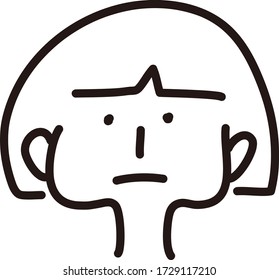 Un icono de la cara linda.Ilustración vectorial con estilo dibujado a mano.