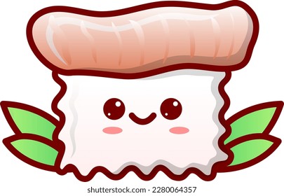 Cute face kawaii sushi vector illustration