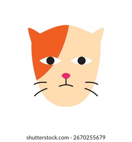 Cara linda gatito elemento de dibujos animados