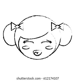 cute face kokeshi sketch