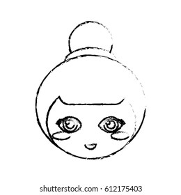 cute face kokeshi sketch