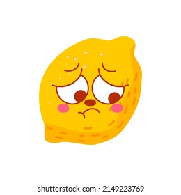 cute face lemon character vector