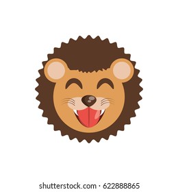 cute face lion animal cheerful
