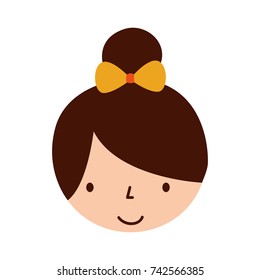 cute face little girl ballerina cartoon character