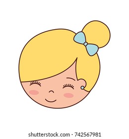 cute face little girl ballerina cartoon character