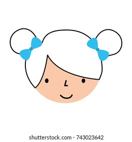 cute face little girl ballerina cartoon character