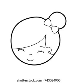 cute face little girl ballerina cartoon character