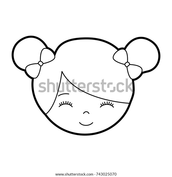 Cute Face Little Girl Ballerina Cartoon Stock Vector Royalty Free