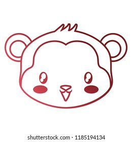 cute face monkey cartoon animal