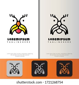 cute face with mustache logo design templates.Hipster, modern minimalist, and simple elegant design.
