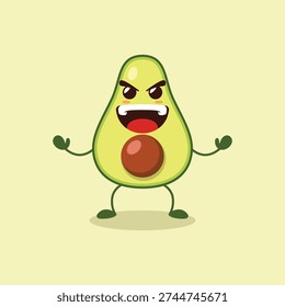 cute face overpower Avocado character