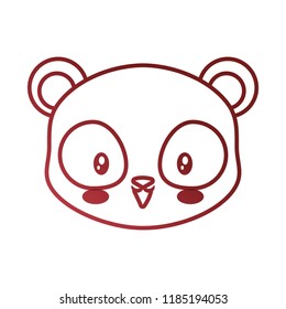 cute face panda cartoon animal