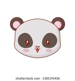 cute face panda cartoon animal