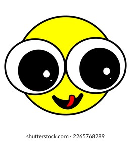 Cute Face Patch V54 Patch Streetwear, Urban Design Yellow and Black Colors Patch Commercial Use