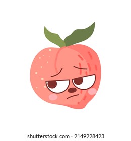 cute face peach character vector