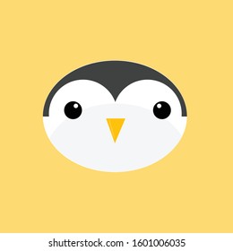 cute face penguin design vector illustration. penguin logo icon.