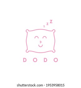 almohada linda diseño sencillo de logotipo plano vector
