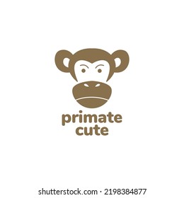 cute face primate Apes logo design