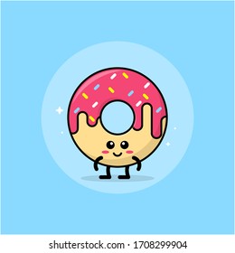 Cute Face Red Donut Vector