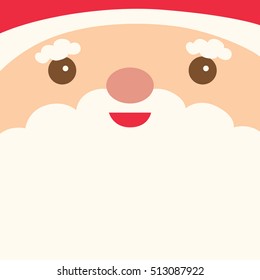 Cute face of santa claus for merry christmas and new year card.Illustration vector.