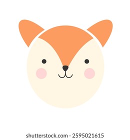 Cute face of squirrel animal with round shape with cheerful color, illustration design with Flat design style. for Kids or babies. Suitable for t-shirt design, wrapping paper