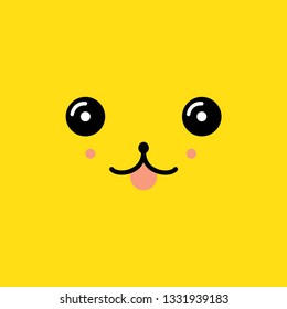 cute face in the style of kawaii vector illustration