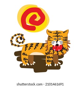 cute face tiger vector illustration