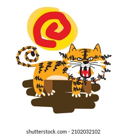 cute face tiger vector illustration