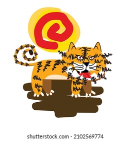 cute face tiger vector illustration