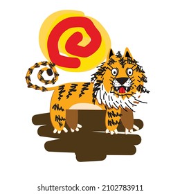 cute face tiger vector illustration