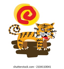 cute face tiger vector illustration