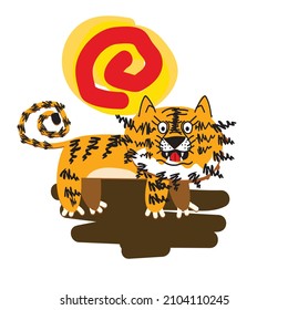 cute face tiger vector illustration