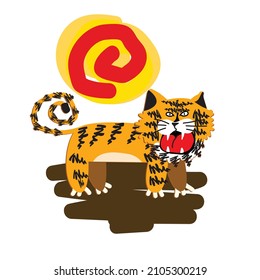 cute face tiger vector illustration