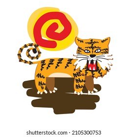 cute face tiger vector illustration