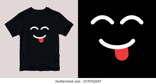 cute face  t-shirt stylish and clothing printable trendy tshirt design. print, industrial products. global swatch.