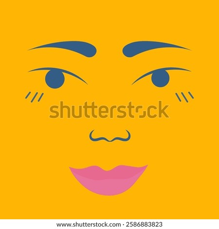cute face vector. Colorful grimace character in simple style.