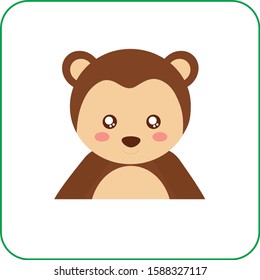 
cute face wildlife animal Vector icon