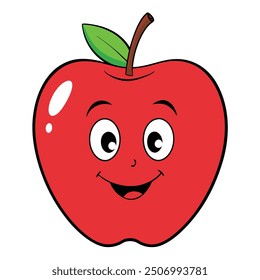 cute facey apple vector logo